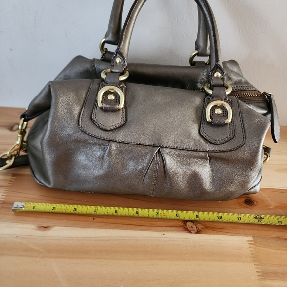 Coach Ashley Convertible Leather Metallic Satchel Handbag Purse F15445 - Picture 12 of 16